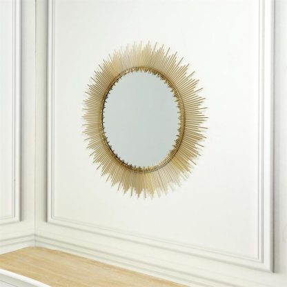 Miroir | Miroir Mural Soleil Design "Royal" 60cm Or Horloges, Miroirs & Pense-Bêtes Miroir