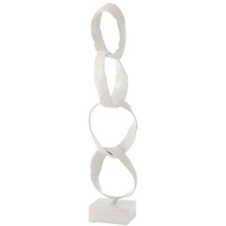 Objet à Poser | Anneaux Déco sur Pied "Jarvis" 56cm Blanc Accessoires Déco Blanc