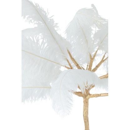 Objet à Poser | Arbre Déco en Métal "Plumes" 190cm Or & Blanc Accessoires Déco Objet à Poser