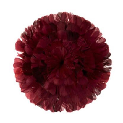 Objet à Poser | Boule Déco "Plumes" 40cm Bordeaux Accessoires Déco Bordeaux