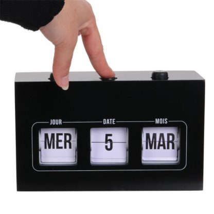 Objet à Poser | Calendrier Perpétuel "Flip Flap" 19cm Noir Accessoires Déco Noir & Blanc