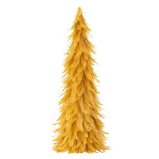 Objet à Poser | Cône Décoratif "Plumes" 60cm Jaune Accessoires Déco Jaune