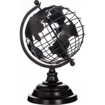 Objet à Poser | Décoration à Poser en Métal "Globe" 25cm Noir Accessoires Déco Noir