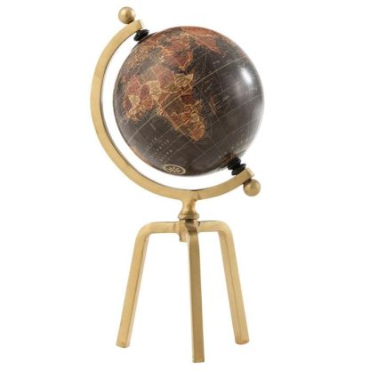 Objet à Poser | Globe sur Pied Déco "Trépied" 39cm Or & Noir Accessoires Déco Objet à Poser