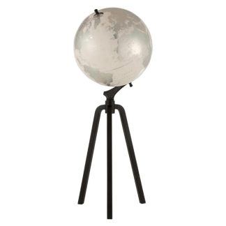 Objet à Poser | Globe sur Pied Marbre "Marbe" 101cm Blanc & Noir Accessoires Déco Blanc, Argent & Noir