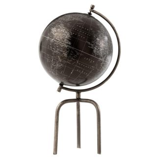 Objet à Poser | Globe sur Pied Trépied "Smokey" 45cm Argent & Noir Accessoires Déco Argent & Noir