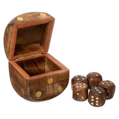 Objet à Poser | Jeu de Dés Déco "Bois" 6cm Marron Accessoires Déco Marron