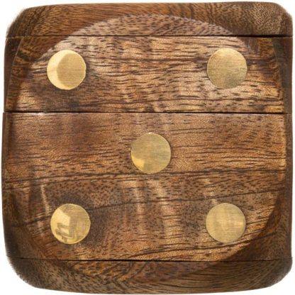 Objet à Poser | Jeu de Dés Déco "Bois" 6cm Marron Accessoires Déco Marron