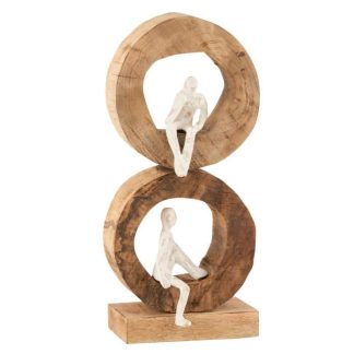 Objet à Poser | Lot de 2 Personnages Réfléchissant "Tijana" 41cm Naturel Accessoires Déco Naturel & Blanc