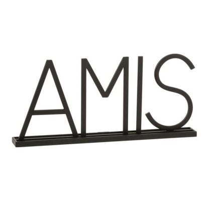 Objet à Poser | Mot Déco en Métal "Amis" 48cm Noir Accessoires Déco Noir