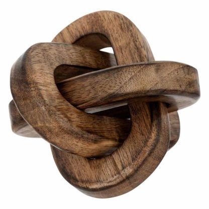 Objet à Poser | Nœud Déco en Bois "Manguier" 11cm Marron Accessoires Déco Marron