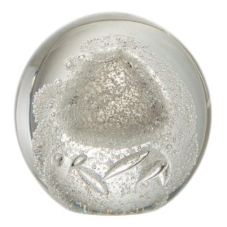 Objet à Poser | Presse-Papier en Verre "Bulle" 12cm Argent Accessoires Déco Argent