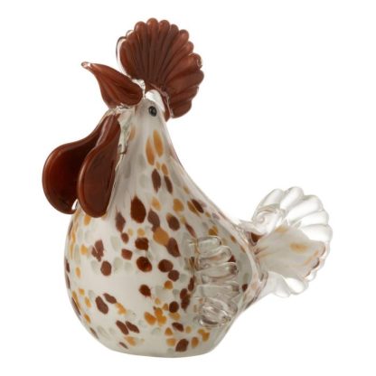 Objet à Poser | Presse-Papier "Poule à Pois" 15cm Blanc & Marron Accessoires Déco Blanc, Marron & Ocre