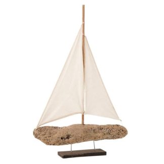 Objet à Poser | Voilier Déco "Bois Flotté" 62cm Naturel Accessoires Déco Naturel