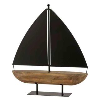 Objet à Poser | Voilier Déco sur Socle "Bateau" 53cm Marron & Noir Accessoires Déco Marron & Noir