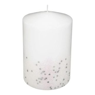 Objet Décoratif | Bougie Déco Paillettes "Colorama" 90g Blanc Décoration de Noël Blanc