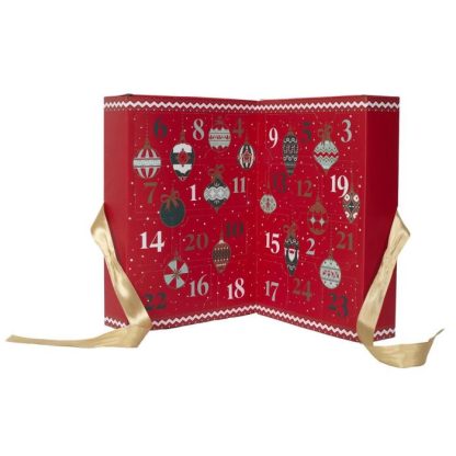 Objet Décoratif | Calendrier de l’Avent 24 Bougies Parfumées "Noël" 30cm Rouge Décoration de Noël Objet Décoratif