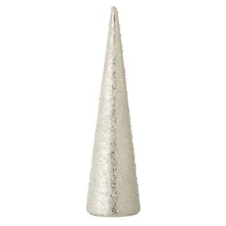 Objet Décoratif | Cône Déco Perles "Serenity" 35cm Argent Décoration de Noël Argent & Blanc