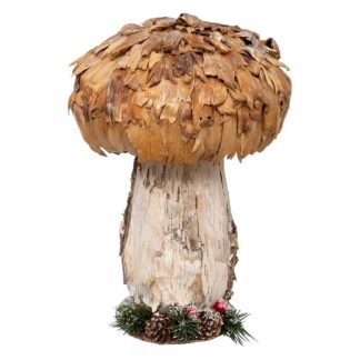 Objet Décoratif | Champignon Déco "Marron Glacé" 27cm Naturel Décoration de Noël Naturel