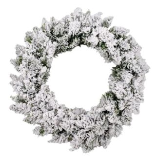 Objet Décoratif | Couronne de Noël Enneigée "Blooming" 40cm Blanc Décoration de Noël Blanc