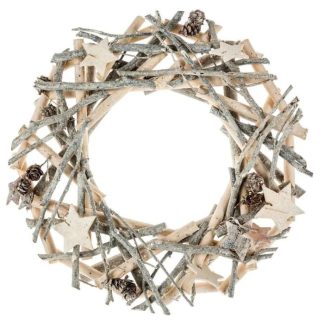 Objet Décoratif | Couronne de Noël "Polaire" 32cm Gris & Blanc Décoration de Noël Gris & Blanc