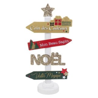 Objet Décoratif | Pancarte Déco "Soir de Noël" 40cm Multicolore Décoration de Noël Multicolore