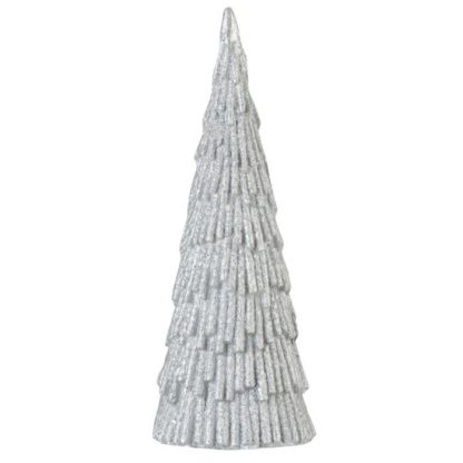 Objet Décoratif | Statue Déco "Arbre de Noël" 40cm Argent Décoration de Noël Argent