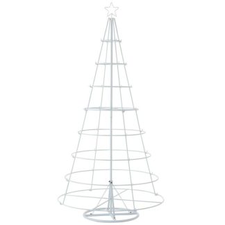 Objet Décoratif | Statue Déco "Arbre de Noël 8 Niveaux" 188cm Blanc Décoration de Noël Blanc