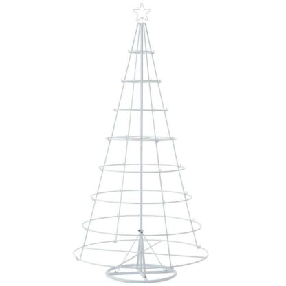 Objet Décoratif | Statue Déco "Arbre de Noël 8 Niveaux" 188cm Blanc Décoration de Noël Blanc