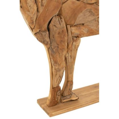 Objet Décoratif | Statue Déco en Bois "Cerf" 140cm Naturel Décoration de Noël Naturel