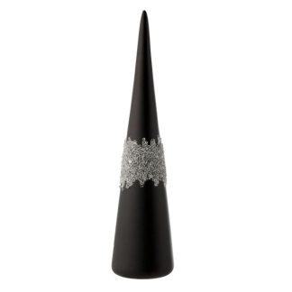 Objet Décoratif | Statuette Déco "Cône Glace Diamant" 42cm Noir Décoration de Noël Noir