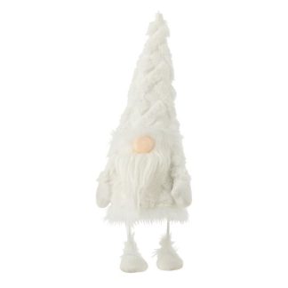 Objet Décoratif | Statue Déco Lutin "Barbe" 80cm Blanc & Gris Décoration de Noël Blanc & Gris