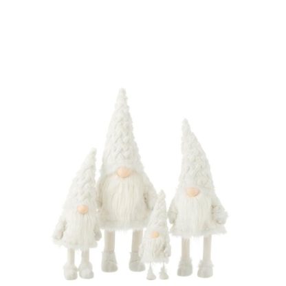 Objet Décoratif | Statuette Déco Lutin "Barbe" 38cm Blanc Décoration de Noël Blanc