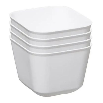 Organiseur de Tiroir | Lot de 4 Boîtes de Rangement "Flex" 8cm Blanc Boîtes & Rangements Blanc