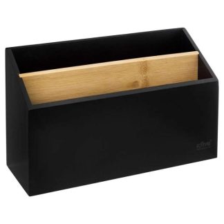 Organiseur de Tiroir | Organiseur de Bureau Bambou "Bava" 25cm Noir Boîtes & Rangements Noir