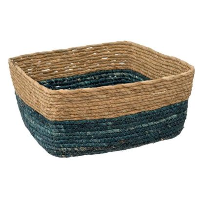 Panier de Rangement | Boîte de Rangement "Tressée" 31x31cm Bleu Pétrole Boîtes & Rangements Naturel & Bleu Pétrole