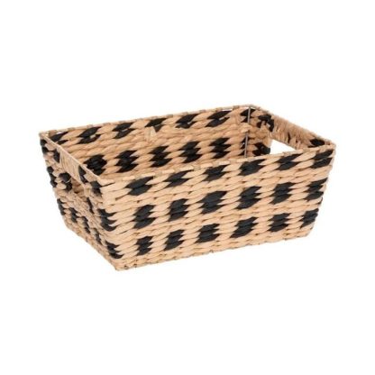 Panier de Rangement | Lot de 2 Paniers Déco "Terre Inconnue" 22cm Beige Boîtes & Rangements Beige & Noir