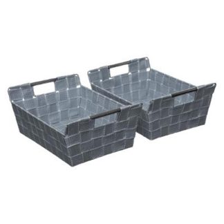 Panier de Rangement | Lot de 2 Paniers de Rangement "Biseauté" 28cm Gris Clair Boîtes & Rangements Gris Clair