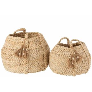 Panier de Rangement | Lot de 2 Paniers de Rangement "Maïs" 40cm Naturel Boîtes & Rangements Naturel