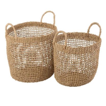 Panier de Rangement | Lot de 2 Paniers de Rangement "Oasis" 40cm Naturel Boîtes & Rangements Naturel