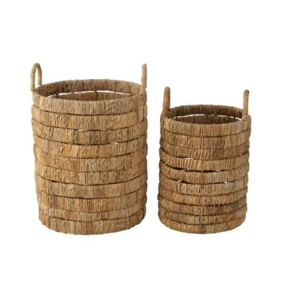 Panier de Rangement | Lot de 2 Paniers en Jacinthe "Cylindre" 57cm Naturel Boîtes & Rangements Naturel