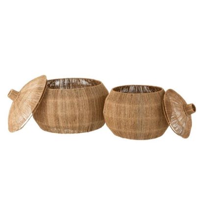 Panier de Rangement | Lot de 2 Paniers en Jute "Dantya" 55cm Naturel Boîtes & Rangements Naturel