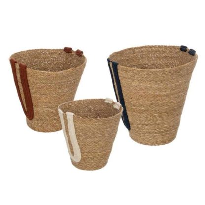 Panier de Rangement | Lot de 3 paniers Déco "Aniya" 35cm Naturel Boîtes & Rangements Naturel