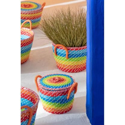 Panier de Rangement | Lot de 3 Paniers Déco "Arc en Ciel" 39cm Multicolore Boîtes & Rangements Multicolore