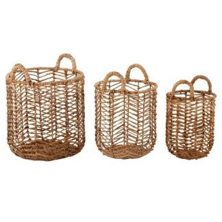 Panier de Rangement | Lot de 3 Paniers Déco "Bananier" 52cm Naturel Boîtes & Rangements Naturel