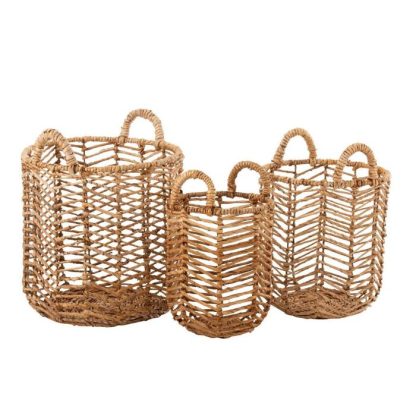 Panier de Rangement | Lot de 3 Paniers Déco "Bananier" 52cm Naturel Boîtes & Rangements Naturel