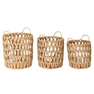 Panier de Rangement | Lot de 3 Paniers de Rangement "Ajouré" 40cm Naturel Boîtes & Rangements Naturel