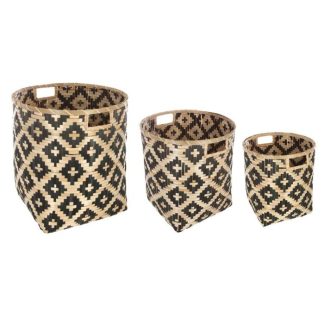 Panier de Rangement | Lot de 3 Paniers de Rangement "Bambou" 40cm Beige Boîtes & Rangements Beige