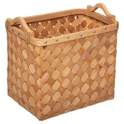 Panier de Rangement | Lot de 3 Paniers de Rangement "Bois" 37cm Caramel Boîtes & Rangements Marron Caramel