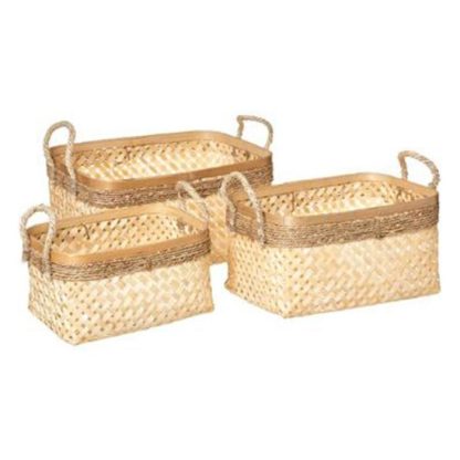 Panier de Rangement | Lot de 3 Paniers de Rangement "Corde" 39cm Beige Boîtes & Rangements Beige